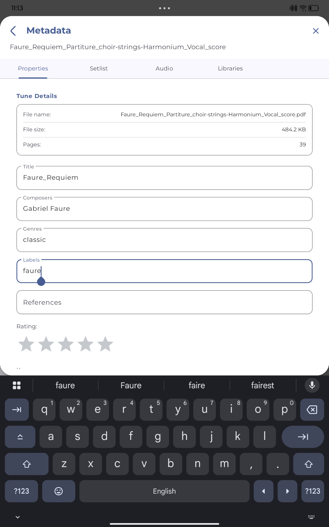 Organize & Find Scores