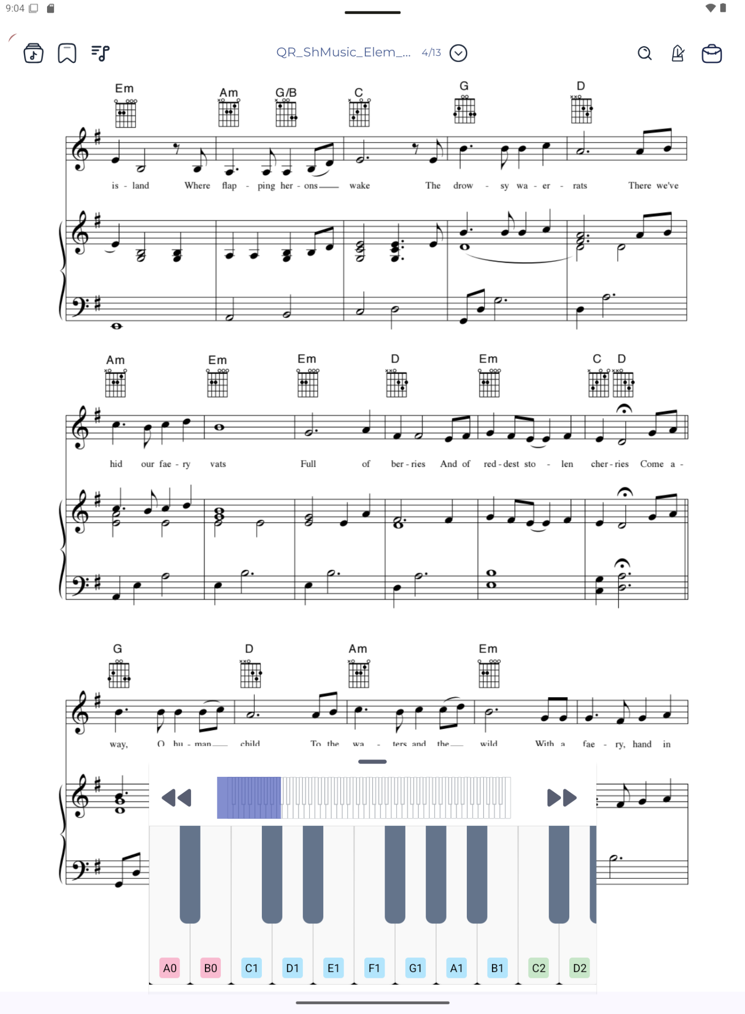 Virtual piano